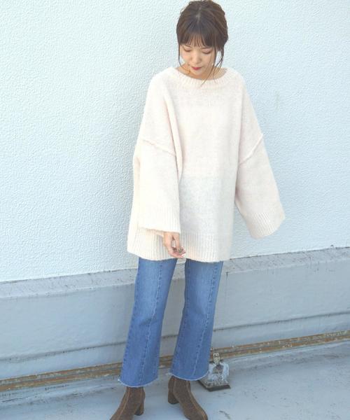 Another Edition(アナザーエディション)の「ボートネックビッグニットプルオーバー ◆(ニット/セーター・レディース・ナチュラル/コバルトブルー/ピンク・FREE)」の21枚目の写真