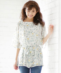 選べる!花柄シフォンブラウス&スカート