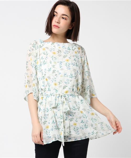 GeeRA（ジーラ）の「選べる！花柄シフォンブラウス＆スカート（シャツ/ブラウス・レディース・ホワイト/オフホワイト/ホワイト系その他・LARGE/MEDIUM）」の12枚目の写真