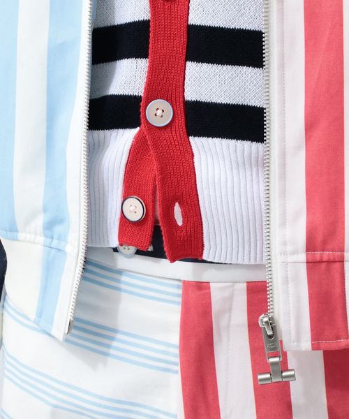 koe×THOM BROWNE（コエトムブラウン）の「[koe×THOM BROWNE]MENS TRACK JACKET（ブルゾン・メンズ・マルチ/ストライプ・LARGE/MEDIUM/SMALL）」の3枚目の写真