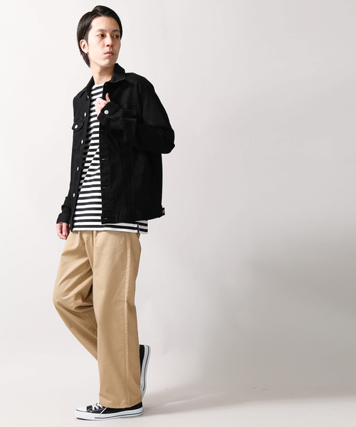 WEGO（ウィゴー）の「WEGO/ストレッチカラーデニムジャケット（デニムジャケット・メンズ・ブラック/ホワイト・LARGE/SMALL/MEDIUM/X-LARGE）」の11枚目の写真