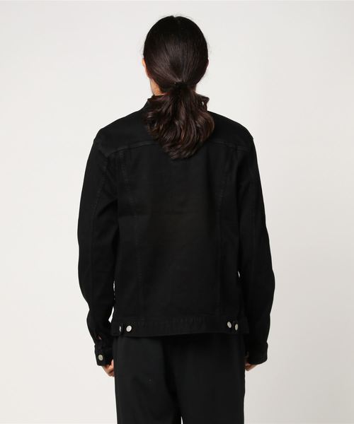 WEGO（ウィゴー）の「WEGO/ストレッチカラーデニムジャケット（デニムジャケット・メンズ・ブラック/ホワイト・LARGE/SMALL/MEDIUM/X-LARGE）」の5枚目の写真