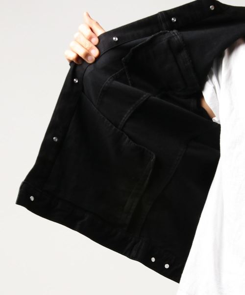 WEGO（ウィゴー）の「WEGO/ストレッチカラーデニムジャケット（デニムジャケット・メンズ・ブラック/ホワイト・LARGE/SMALL/MEDIUM/X-LARGE）」の6枚目の写真