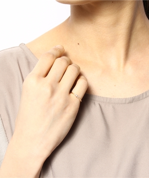 MANIERE de NOJESS（マニエール　ド　ノジェス）の「K10PGピンキーリング（70123111306）（リング・レディース・イエローゴールド・#1/#3/#5）」の3枚目の写真