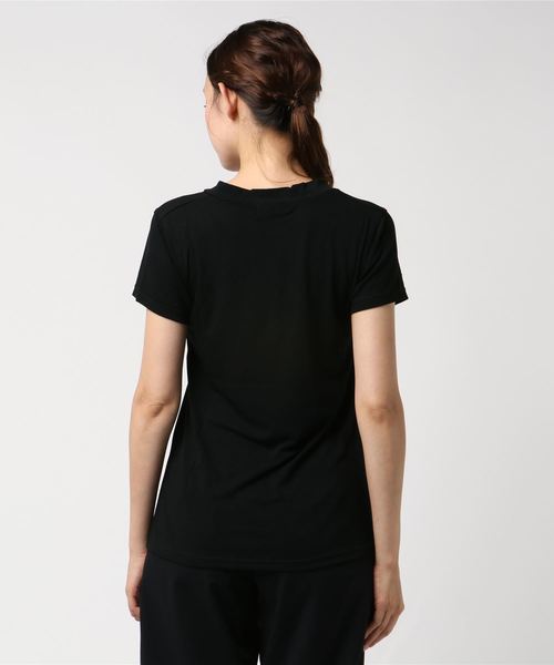 KOBE LETTUCE（コウベレタス）の「レーヨン混シンプルVネックストレッチTシャツ/レディース/半袖/カットソー[C3293]神戸レタス（Tシャツ/カットソー・レディース・オフホワイト/ベージュ/ブラック・FREE）」の5枚目の写真