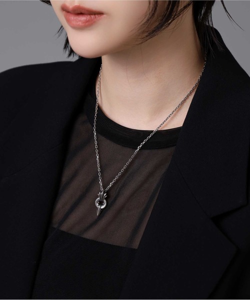 LION HEART（ライオンハート）の「“HOWL”ミディアムファングドネックレス/シルバー925【LION HEART / ライオンハート】（ネックレス・メンズ・シルバー/ブラック・50㎝/50cm）」の17枚目の写真