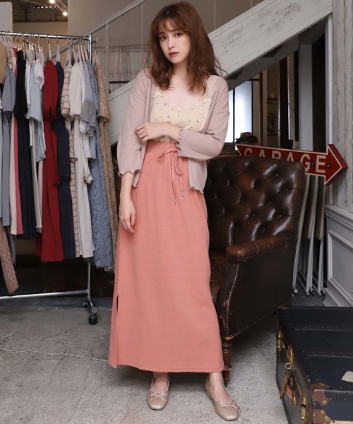 one after another NICE CLAUP（ワンアフターアナザーナイスクラップ）の「サーマルミディスカート（スカート・レディース・アイボリー/ベージュ/ミント/コーラルピンク・FREE）」の13枚目の写真