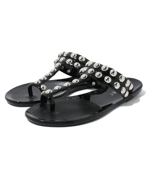 holster（ホルスター）の「【holster】holster スタッズ（サンダル・レディース・ブラック/ゴールド・24.5cm/23.5cm）」の2枚目の写真