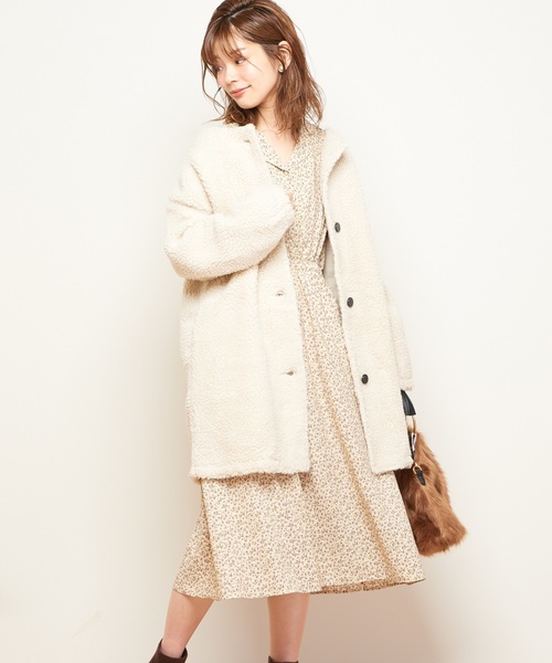 natural couture(ナチュラルクチュール)の「ボアハーフコート(その他アウター・レディース・ベージュ/ピンク/アイボリー/ボルドー・FREE)」の18枚目の写真