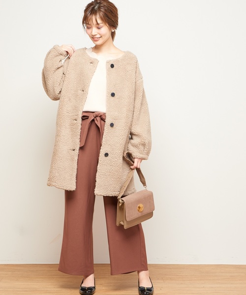 natural couture(ナチュラルクチュール)の「ボアハーフコート(その他アウター・レディース・ベージュ/ピンク/アイボリー/ボルドー・FREE)」の21枚目の写真