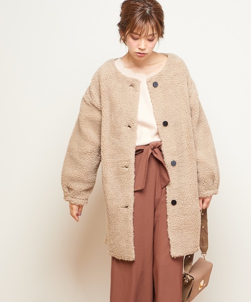 natural couture(ナチュラルクチュール)の「ボアハーフコート(その他アウター・レディース・ベージュ/ピンク/アイボリー/ボルドー・FREE)」の15枚目の写真