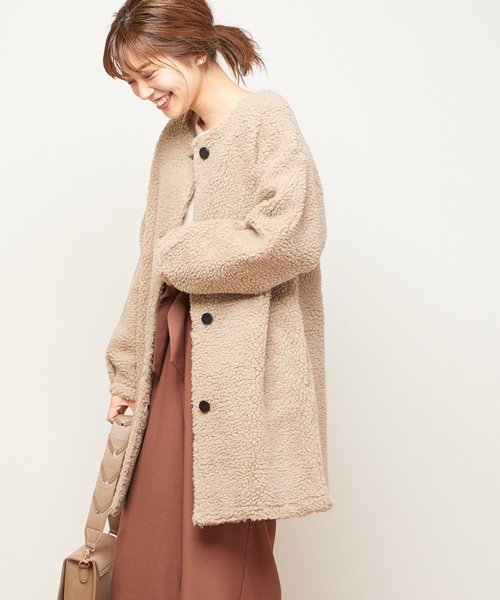 natural couture(ナチュラルクチュール)の「ボアハーフコート(その他アウター・レディース・ベージュ/ピンク/アイボリー/ボルドー・FREE)」の9枚目の写真