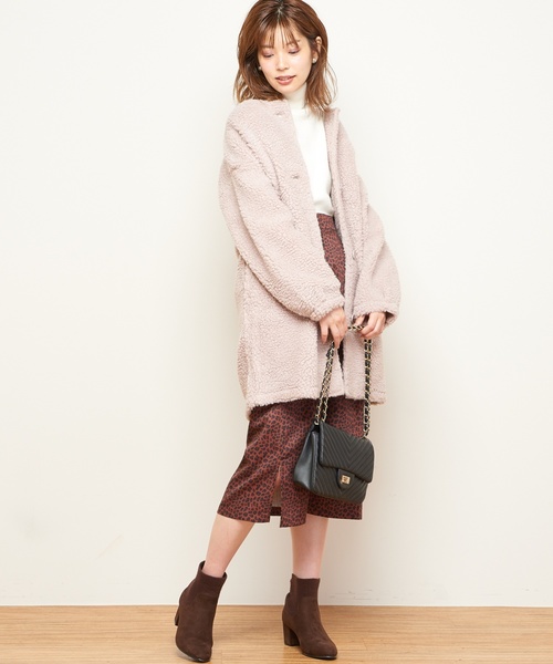 natural couture(ナチュラルクチュール)の「ボアハーフコート(その他アウター・レディース・ベージュ/ピンク/アイボリー/ボルドー・FREE)」の6枚目の写真