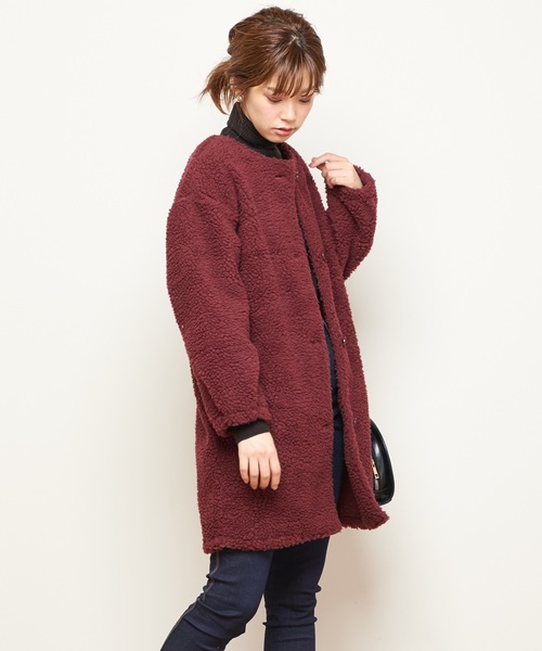 natural couture(ナチュラルクチュール)の「ボアハーフコート(その他アウター・レディース・ベージュ/ピンク/アイボリー/ボルドー・FREE)」の16枚目の写真