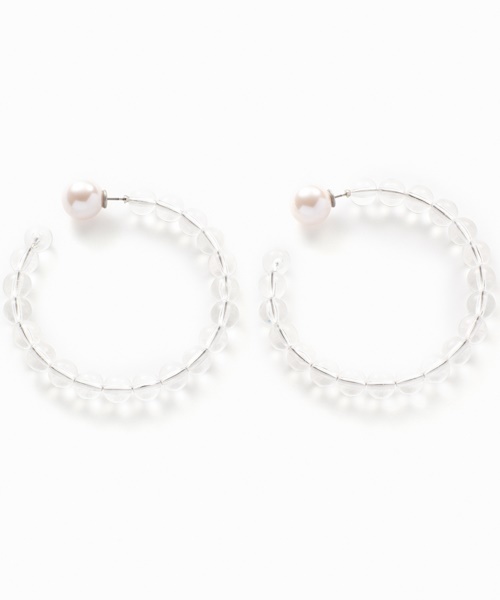 Casselini（キャセリーニ）の「クリアビーズフープピアス（ピアス（両耳用）・レディース・ピンク/ブルー/クリア・FREE）」の3枚目の写真