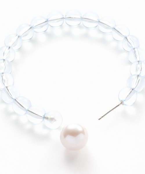 Casselini（キャセリーニ）の「クリアビーズフープピアス（ピアス（両耳用）・レディース・ピンク/ブルー/クリア・FREE）」の7枚目の写真