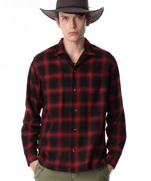 BEN DAVIS BLACKOUT COLLECTION（ベンデイビスブラックアウトコレクション）の「OMBRE CHECK SHIRTS（シャツ/ブラウス・メンズ・ブラック/ブラウン/レッド・MEDIUM/SMALL/LARGE）」の3枚目の写真