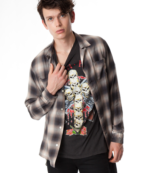 BEN DAVIS BLACKOUT COLLECTION（ベンデイビスブラックアウトコレクション）の「OMBRE CHECK SHIRTS（シャツ/ブラウス・メンズ・ブラック/ブラウン/レッド・MEDIUM/SMALL/LARGE）」の2枚目の写真