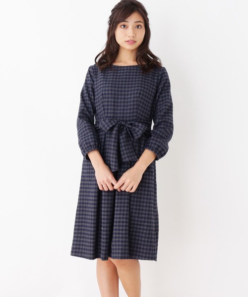 シック チェックワンピース