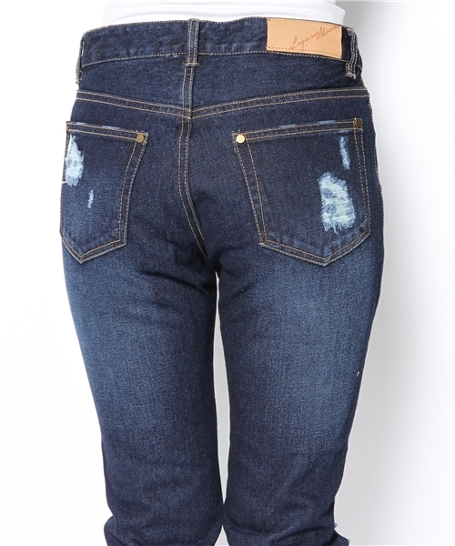 LAGUNAMOON（ラグナムーン）の「kneeクラッシュストレートパンツ（その他パンツ・レディース・サックスブルー/インディゴブルー・SMALL/MEDIUM）」の6枚目の写真