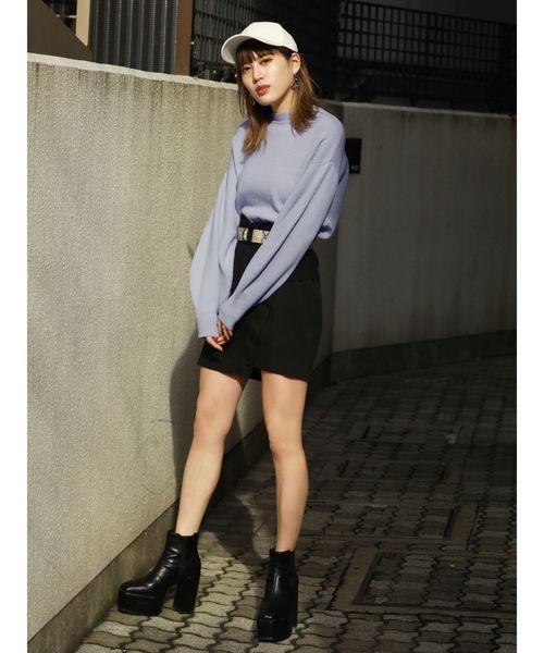 EMODA（エモダ）の「UPネックパフニット（ニット/セーター・レディース・ブラック/ミント/パープル/ブラウン・FREE）」の13枚目の写真