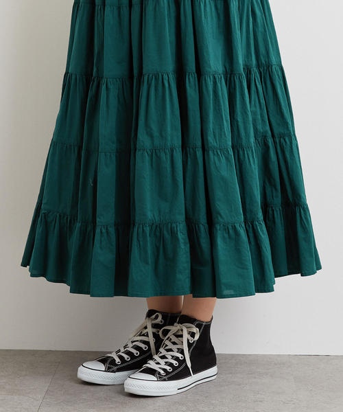 green label relaxing(グリーンレーベルリラクシング)の「CFC INDIA Vネック ティアード ワンピース(ワンピース・レディース・ベージュ/ネイビー/ダークグリーン・FREE)」の12枚目の写真