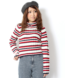 WEGO | WEGO/ハイネックボーダーショートニット(ニット/セーター)