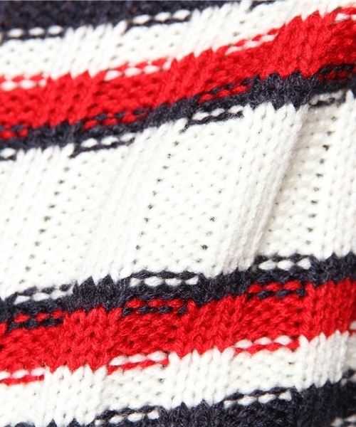 WEGO(ウィゴー)の「WEGO/ハイネックボーダーショートニット(ニット/セーター・レディース・ブラック/ブルー/レッド・FREE)」の9枚目の写真