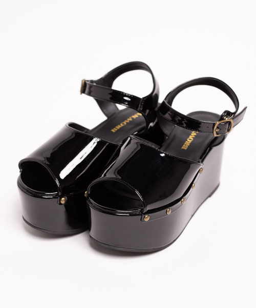 WEGO（ウィゴー）の「WEGO/厚底スタッズサンダル（サンダル・レディース・ピンク/ブラック系その他/ベージュ/ブラック・MEDIUM/LARGE）」の6枚目の写真