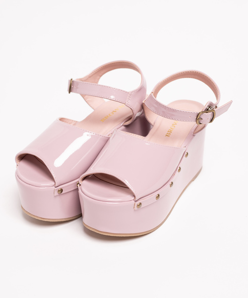 WEGO（ウィゴー）の「WEGO/厚底スタッズサンダル（サンダル・レディース・ピンク/ブラック系その他/ベージュ/ブラック・MEDIUM/LARGE）」の9枚目の写真