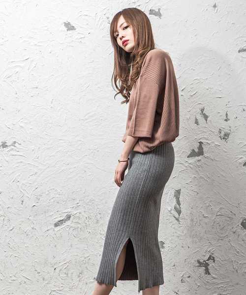 MinoriTY（マイノリティ）の「12Gサイドリブルーズシルエット5分袖サマーニット（ニット/セーター・メンズ・オフホワイト/ブラック/テラコッタ/ピンク/グレー/ベージュ/ネイビー/チャコール・M/L）」の8枚目の写真