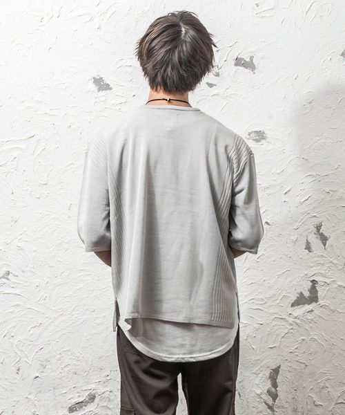 MinoriTY（マイノリティ）の「12Gサイドリブルーズシルエット5分袖サマーニット（ニット/セーター・メンズ・オフホワイト/ブラック/テラコッタ/ピンク/グレー/ベージュ/ネイビー/チャコール・M/L）」の22枚目の写真