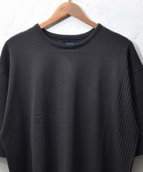 MinoriTY（マイノリティ）の「12Gサイドリブルーズシルエット5分袖サマーニット（ニット/セーター・メンズ・オフホワイト/ブラック/テラコッタ/ピンク/グレー/ベージュ/ネイビー/チャコール・M/L）」の10枚目の写真