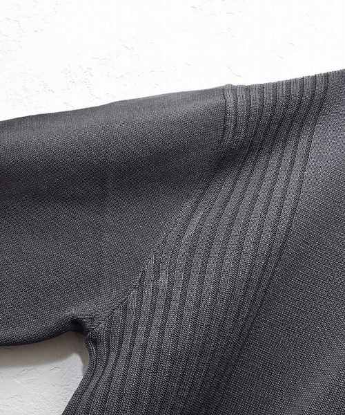 MinoriTY（マイノリティ）の「12Gサイドリブルーズシルエット5分袖サマーニット（ニット/セーター・メンズ・オフホワイト/ブラック/テラコッタ/ピンク/グレー/ベージュ/ネイビー/チャコール・M/L）」の12枚目の写真