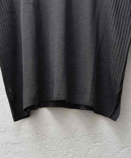 MinoriTY（マイノリティ）の「12Gサイドリブルーズシルエット5分袖サマーニット（ニット/セーター・メンズ・オフホワイト/ブラック/テラコッタ/ピンク/グレー/ベージュ/ネイビー/チャコール・M/L）」の21枚目の写真