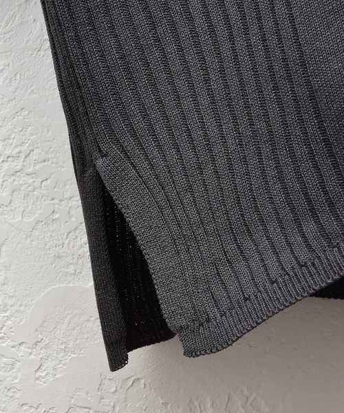 MinoriTY（マイノリティ）の「12Gサイドリブルーズシルエット5分袖サマーニット（ニット/セーター・メンズ・オフホワイト/ブラック/テラコッタ/ピンク/グレー/ベージュ/ネイビー/チャコール・M/L）」の15枚目の写真