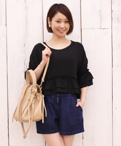 mystic(ミスティック)の「3WAY BAG(ショルダーバッグ・レディース・アイボリー/ブラック/ベージュ/サックスブルー・フリ-)」の5枚目の写真