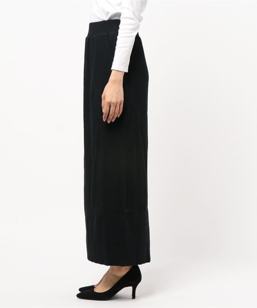 KOBE LETTUCE（コウベレタス）の「2type[ワイドパンツorロングスカート]セルフカットリブボトムス（その他パンツ・レディース・ブラック/アイボリー/モカ/ホワイト系その他/ブラック系その他/ブラウン系その他/ベージュ系その他/グレイッシュベージュ・FREE）」の10枚目の写真