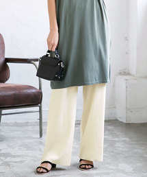 KOBE LETTUCE | 2type[ワイドパンツorロングスカート]セルフカットリブボトムス(その他パンツ)