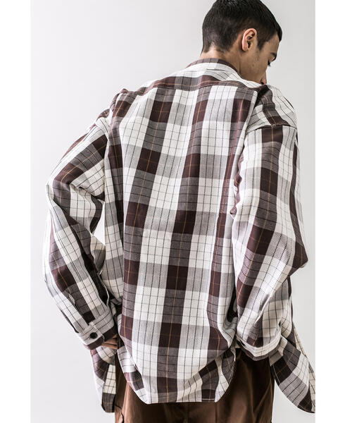 MONKEY TIME(モンキータイム)の「<monkey time> HEAVY CHECK TWILL OVER SIZED CPO/オーバーサイズシャツ(シャツ/ブラウス・メンズ・パープル/ダークブラウン・L/M/S/XL)」の19枚目の写真