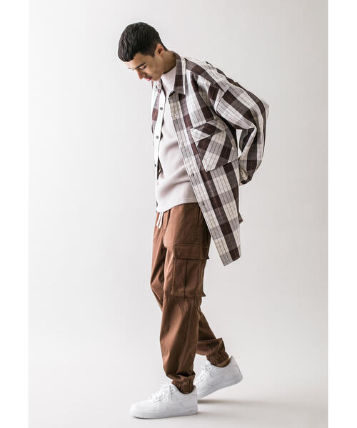 MONKEY TIME(モンキータイム)の「<monkey time> HEAVY CHECK TWILL OVER SIZED CPO/オーバーサイズシャツ(シャツ/ブラウス・メンズ・パープル/ダークブラウン・L/M/S/XL)」の18枚目の写真