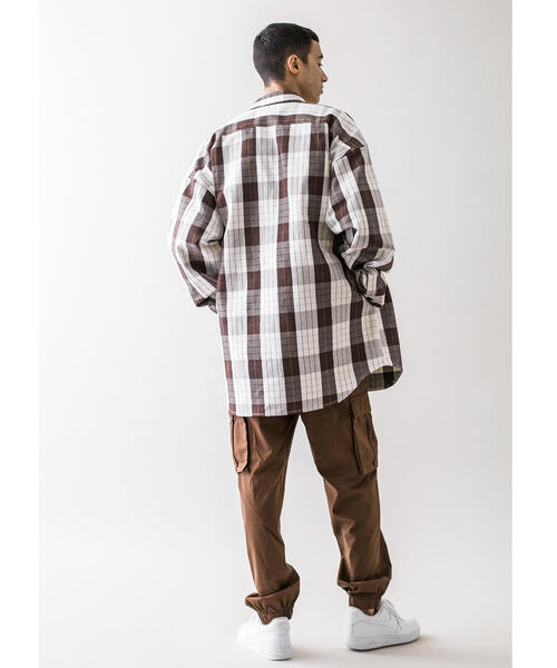 MONKEY TIME(モンキータイム)の「<monkey time> HEAVY CHECK TWILL OVER SIZED CPO/オーバーサイズシャツ(シャツ/ブラウス・メンズ・パープル/ダークブラウン・L/M/S/XL)」の12枚目の写真