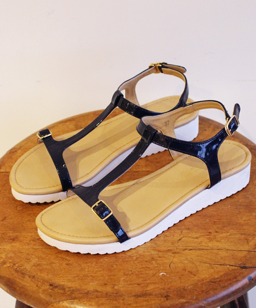 BEAUTY&YOUTH UNITED ARROWS（ビューティーアンドユースユナイテッドアローズ）の「BYSF ∵エナメルEVASOLEサンダル  ◆（サンダル・レディース・ベージュ/ネイビー/オレンジ・35/36/38/37）」の6枚目の写真