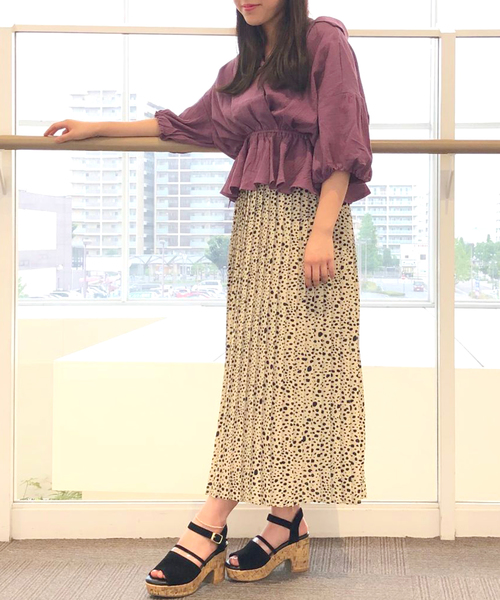 ASTORIA ODIER(アストリアオディール)の「ダルメシアンプリーツスカート(スカート・レディース・ブラック/ブラウン/アイボリー・FREE)」の6枚目の写真