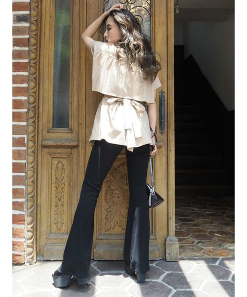 EVRIS（エヴリス）の「リブフレアレギンス（レギンス/スパッツ・レディース・ブラック/ブラウン/グレー/カーキ・FREE）」の16枚目の写真