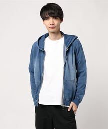 【Bl】インディゴ裏毛ZIPパーカー