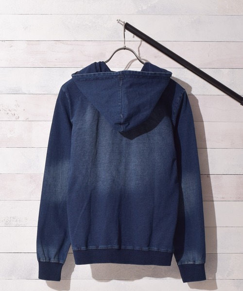 Bling Leads（ブリングリーズ）の「【Bl】インディゴ裏毛ZIPパーカー（パーカー・メンズ・ネイビー/ブルー・M/L/LL）」の5枚目の写真
