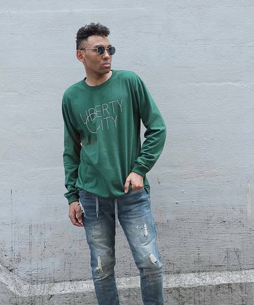 LIBERTY CITY（リバティシティ）の「【LIBERTY CITY/リバティーシティ】 [BIG C] ロンT（Tシャツ/カットソー・メンズ・グリーン/ブラック/ホワイト・2/4/3）」の13枚目の写真