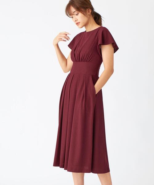 商品詳細 Emmel Refines P St ジャカード 袖フレア フィット フレア ワンピース Outlet アウトレット 公式通販