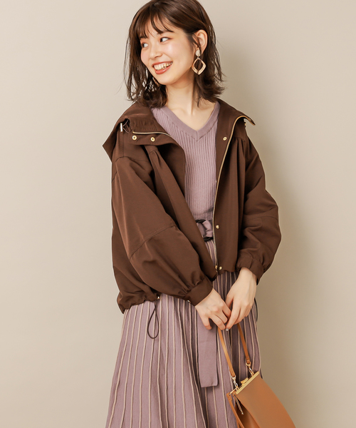 natural couture（ナチュラルクチュール）の「ボリューム袖マンパ（マウンテンパーカー・レディース・ブラウン/ベージュ/カーキ・FREE）」の7枚目の写真